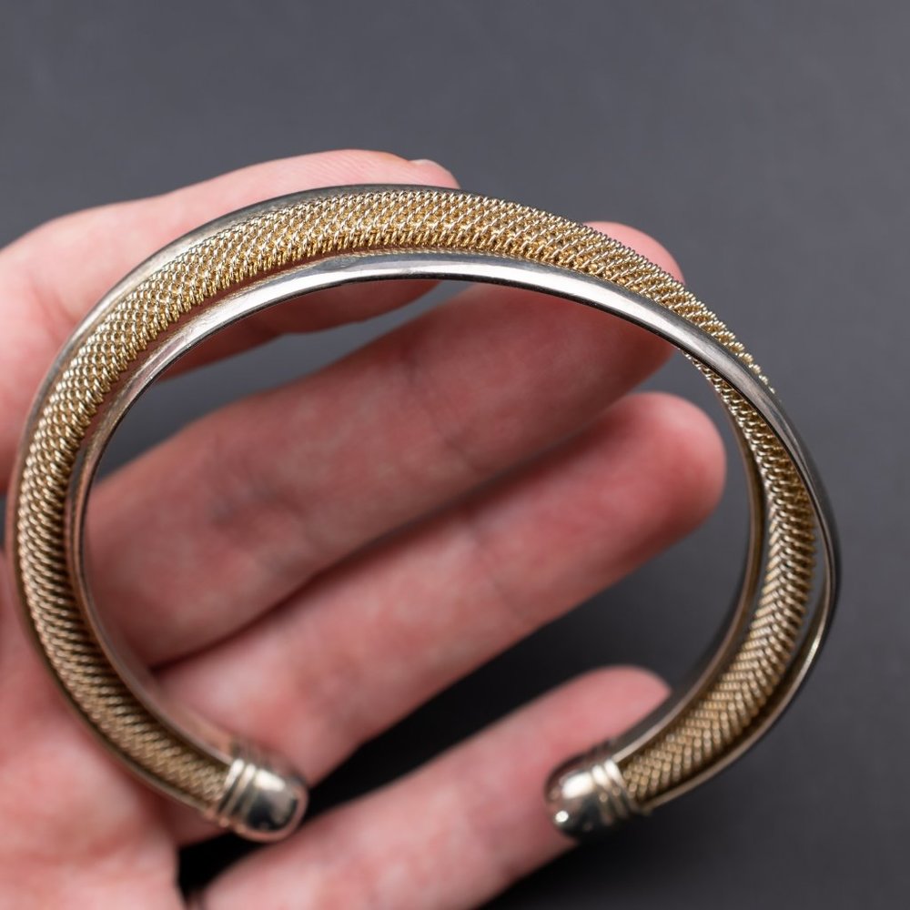 Silver Open Bangle, Basic Accent Stack Cuff Brace… - image 8